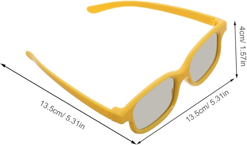 Yellow Plastic Frame 3D Glasses 6 Pack For Kids Family Movie Night Home Theater - Image 2